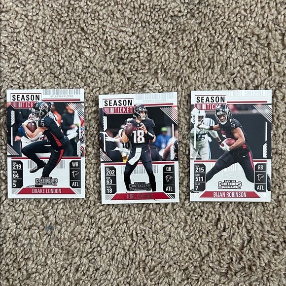 NFL Atlanta Falcons Bijian Robinson, Drake London and Kirk Cousins set - Picture 1 of 2